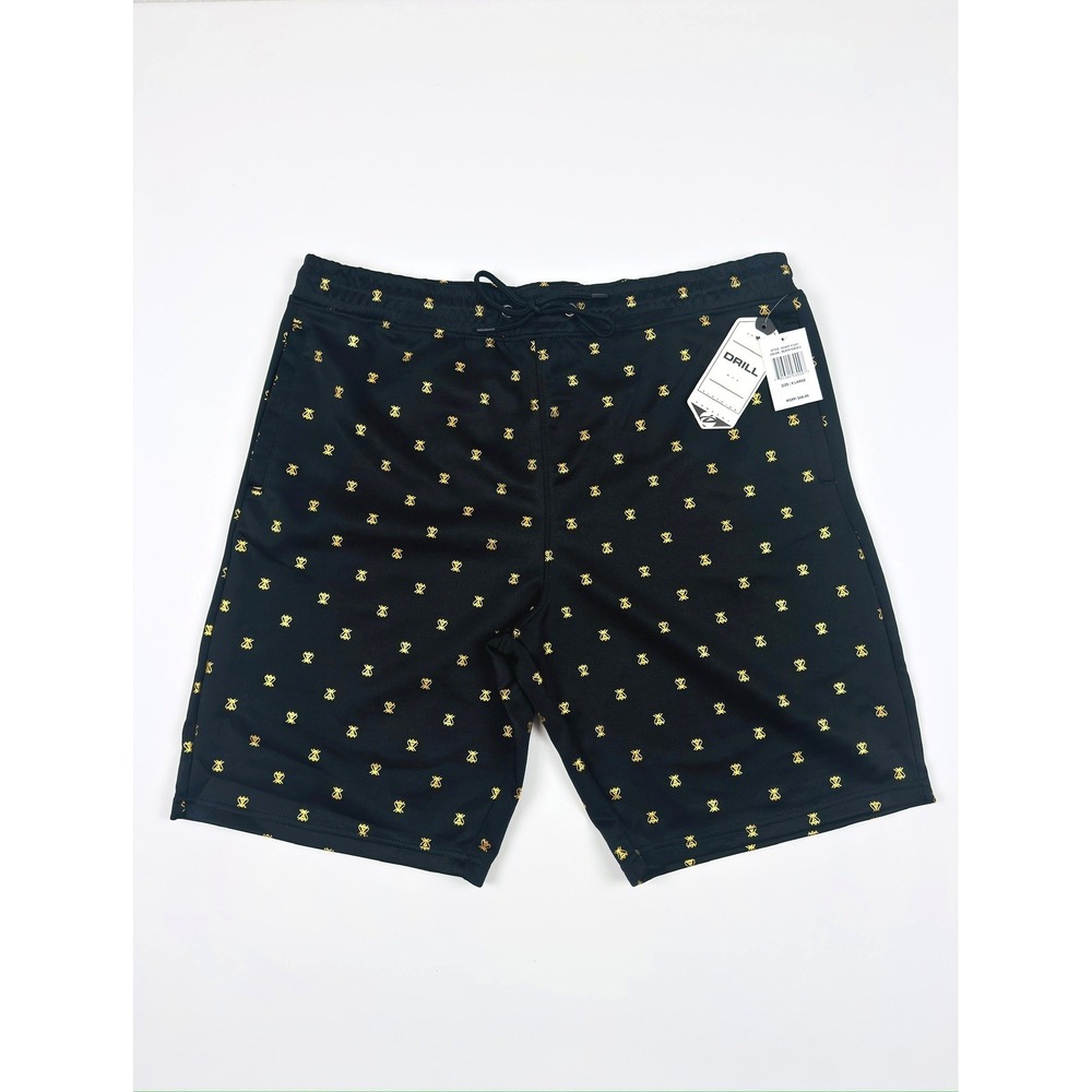 Drill Clothing Co. Men's Bee Print Lounge Shorts Black‎ Gold XL